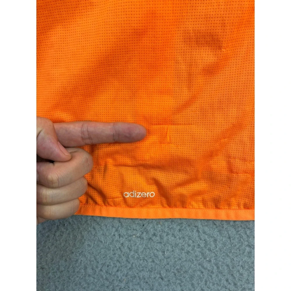 Adidas Adizero Pack It Running Windbreaker Jacket Mens M Orange Reflective